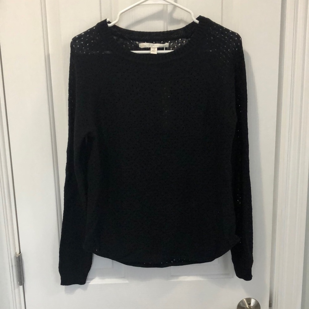 LC Lauren Conrad Black Pointelle Sweater Size S